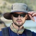 Unisex Polyester Casual Outdoor Mountaineering Breathable Brim Extended Foldable Quick Dry Sunshade Bucket Hats
