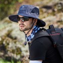 Unisex Polyester Casual Outdoor Mountaineering Breathable Brim Extended Foldable Quick Dry Sunshade Bucket Hats