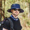 Unisex Polyester Casual Outdoor Mountaineering Breathable Brim Extended Foldable Quick Dry Sunshade Bucket Hats