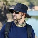 Unisex Polyester Casual Outdoor Mountaineering Breathable Brim Extended Foldable Quick Dry Sunshade Bucket Hats