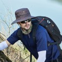 Unisex Polyester Casual Outdoor Mountaineering Breathable Brim Extended Foldable Quick Dry Sunshade Bucket Hats