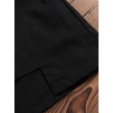 Women Cotton Crew Neck Split Asymmetric Shirts