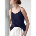 Women Adjustable Strap Solid Spaghetti Strap Cami