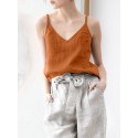 Women Adjustable Strap Solid Spaghetti Strap Cami