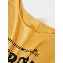 Casual Letter Print Round Neck Short Sleeve T-shirts