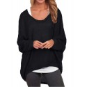 Womens Bat Sleeve Off Shoulder Loose  Loose Top Sweater Pullover Casual Shirt T-shirt