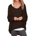 Womens Bat Sleeve Off Shoulder Loose  Loose Top Sweater Pullover Casual Shirt T-shirt
