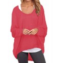 Womens Bat Sleeve Off Shoulder Loose  Loose Top Sweater Pullover Casual Shirt T-shirt
