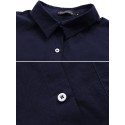 Women Daily Casual Cotton Irregular Hem Commute Loose Shirts
