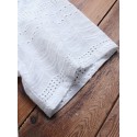 Women Pure Color High聽Low Hem Button Down Short Sleeve Blouse