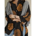 100% Cotton Women Floral Print Chest Pocket Lapel Long Sleeve Shirts