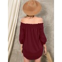 Shirring Tie-Up At Cuffs One Shoulder Backless Casual Blouse