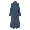 Women Fleece Long Solid Turtleneck Long Sleeve Ankle Length Casual Dresses