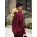 Solid Drop Shoulder Crew Neck Loose Soft Sweater