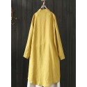 Women Vintage Stand Collar Long Sleeve Autumn Blouse Cardiagns