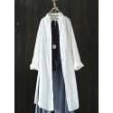 Women Vintage Stand Collar Long Sleeve Autumn Blouse Cardiagns