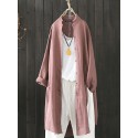 Women Vintage Stand Collar Long Sleeve Autumn Blouse Cardiagns