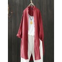 Women Vintage Stand Collar Long Sleeve Autumn Blouse Cardiagns