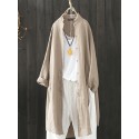 Women Vintage Stand Collar Long Sleeve Autumn Blouse Cardiagns