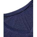 Women Casual V Neck Long Sleeve Loose Baggy Solid T Shirts With Pocket