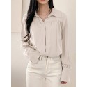 Solid Long Sleeve Lapel Casual Button Front Shirt