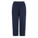 Women Solid Color Elastic Waist Loose Side Pocket Pants