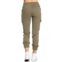 Women Casual Elastic Waist Drawstring Side Pockets Pants