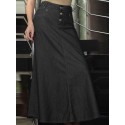 Leisure Button Casual Denim Maxi Skirt
