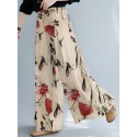 Women Wide-Legged Floral Printed Ankle Length Side Pockets Pants