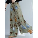 Women Wide-Legged Floral Printed Ankle Length Side Pockets Pants