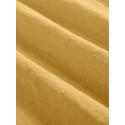 Women 100% Cotton Wide Leg Side Pockets Solid Color Ankle Length Elastic Waist Pants