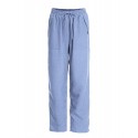 Women Casual Solid Color Elastic Waist Side Pockets Trouser Pants