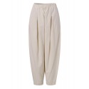Women Loose 100% Cotton Ankle Length Solid Color Wide Legged Casual Pants