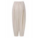 Women Loose 100% Cotton Ankle Length Solid Color Wide Legged Casual Pants