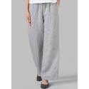 Women Solid Elastic Waist Wide Leg Pants