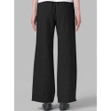 Women Solid Elastic Waist Wide Leg Pants