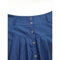 Women Solid Color Bottom Front Loose Casual Long Skirt With Pocket