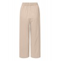 Women 100% Cotton Side Pockets Solid Color Elastic Waist Ankle Length Casual Pants
