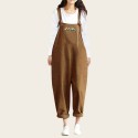Solid Pocket Adjustable Straps Casual Jumpsuit