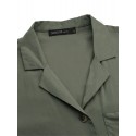 Women Button Front Camp Collar Cargo Style Short Sleeve Jumpsuits With Pocket