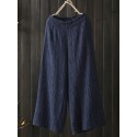 Women High Elastic Waist Loose Wide Leg Pants with Pockets