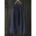 Women High Elastic Waist Loose Wide Leg Pants with Pockets