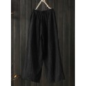 Women High Elastic Waist Loose Wide Leg Pants with Pockets