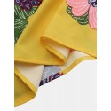 Women Floral Print Casual Elastic High Waisted Skirts With Pocket