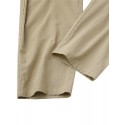 Women Cotton Solid Color Lace-up Design Elastic Back Waist Casual Pants