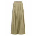 Women Pure Color High Elastic Waist Simple Wide Leg Pants With Pocket