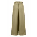 Women Pure Color High Elastic Waist Simple Wide Leg Pants With Pocket