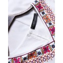 Ethnic Women V-neck Long Sleeve Floral Print Pleated Dress