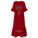 Bohemian Floral Print V-neck Flare Half Sleeve Beach Maxi Dress
