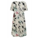 Retro Floral Print Two Pockets Loose Casual Dress For Women